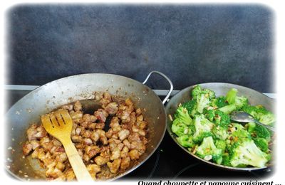 SAUTE D'ECHINE CROUSTILLANTE AU BROCOLI ET AUX AMANDES