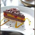 Entremets à la crème brulée au chocolat, compotée de mangue & framboise ... Inspiré de Jean Sulpice