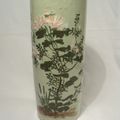 Ancien Vase Rouleau Porcelaine Céladon Japon Japanese Celadon Ceramic