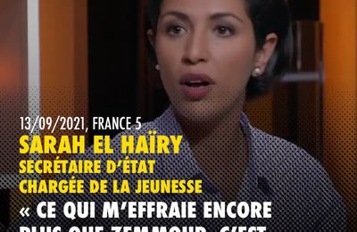 Sarah El Haïry a moins peur de Zemmour que des intersectionnels