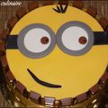 Gateau Minions, biscuit sacher et mousse légère au chocolat