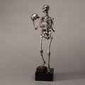 A Silvered Bronze Figure of a Skeleton. Carl Kauba