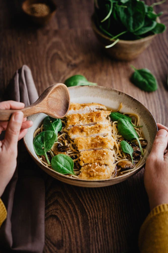 soupe de nouilles, bouillons de nouilles chinoises, escalope panée, recette asiatique, recette facile