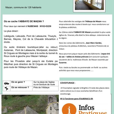Inscrivez-vous au pique-nique à l'abbaye de Mazan le 7 juin