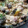 Poulet aux asperges et aux morilles