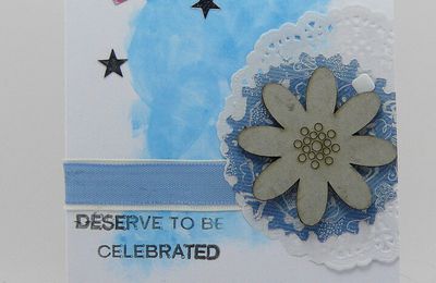 Carte d'anniversaire bleue - Blue birthday card