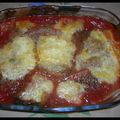 Gratin de blettes à la sauce tomate et à la mozarella