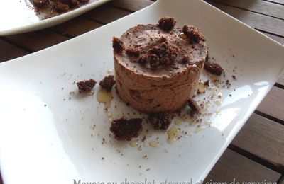 MOUSSE AU CHOCOLAT STREUSEL ET SIROP DE VERVEINE