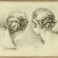 Bayeux Enchères : Attribué à François BOUCHER (Paris 1703 - Paris 1770) - Deux études de têtes…