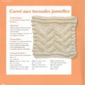 #Tricot : Plaid Mes Création Tricot Facile; 48 Carré aux torsades jumelles