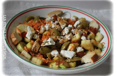 Salade carottes , courgettes, féta