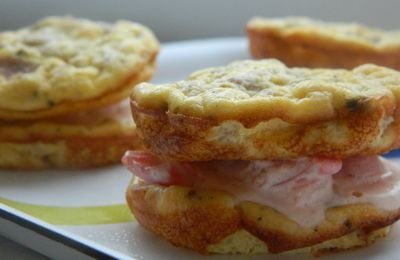 Comme un défi Whoopies salés au jambon, crème à