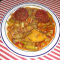 Tajine de poulet aux fèves et tomates