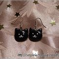 Boucles d'oreilles "chats noirs"