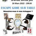 Soirée Grand Jeu : Escape Game sur table - 26 Mars 20h30