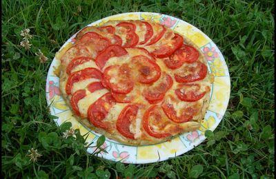 Tarte fine basilic, tomates et mozzarella de Eryn