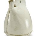 A white-glazed flask, Liao dynasty