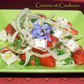 Salade pimpante de fraises, fenouil, & chèvre frais