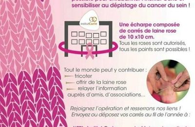 On attrape ses aiguilles ou son crochet et ses pelotes roses et on se mobilise pour Octobre Rose !!!