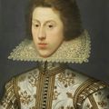 William Larkin, Portrait of Thomas Pope, later 3rd Earl of Downe, bust-length, in a white tunic embroidered with gold and...