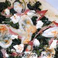 Pizza blanche jambon, ricotta et épinards