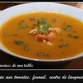 Soupe aux tomates, fenouil, centre de langoustines