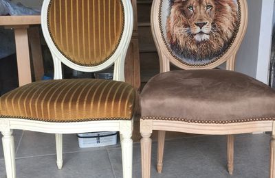 Iron Lion Zion: chaise medaillon Lion