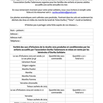 Achat des sacs d'infusions de plantes aromatiques cultivées et conditionnées à O.T.