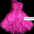 Destockage !Robe cérémonie "Pacific fushia" T 6/7 ans, T 7/8 ans T 8/9 ans (ref rf-pacific-fu)