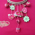 collier fuschia et vert