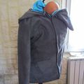 Veste de portage 3 en 1 grise et turquoise