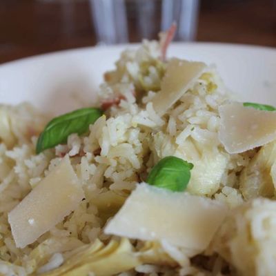risotto aux artichauts, au jambon cru et au citron 
