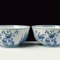 A nice pair of blue and white porcelain bowls, Guangxu mark and of the period (1875-1908)