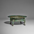 An ancient bronze footed brazier, Liao dynasty (907-1125)