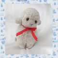 Peluche Doudou Mouton Agneau Ecru Noeud Rouge The House Of Valentina Collection