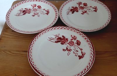 3 assiettes Sarreguemines Digoin Annick