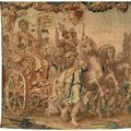Bruxelles : Belle tapisserie fine figurant le triomphe d'un Empereur. Fin du XVIIe siècle