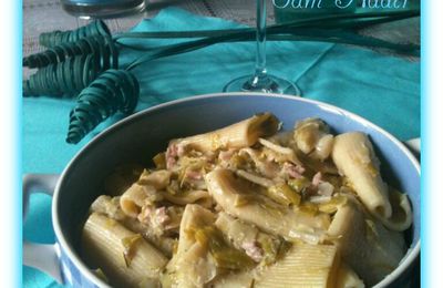 Rigatoni aux poireaux et à la crème