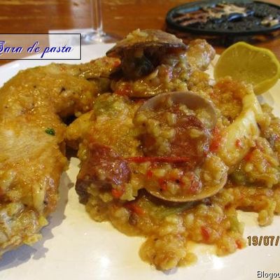 Notre derniére paëlla terre et mer.