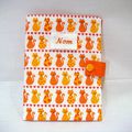 VENDU Protège Carnet de Santé pour Chats " Chats Oranges et Coeurs" nom brodé