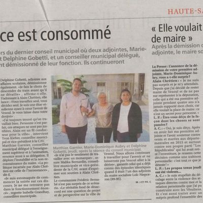 Articles de presse sur le conseil municipal du 20 septembre 2018