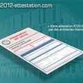 A quoi ressemble une attestation RT2012?