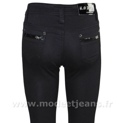 Pantalon slim fashion noir femme