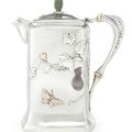 An American silver and mixed-metal Japanese style hot milk jug, Tiffany & Co., New York, dated 1877