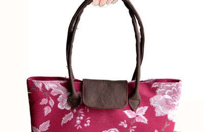 Sac en toile de Jouy rose