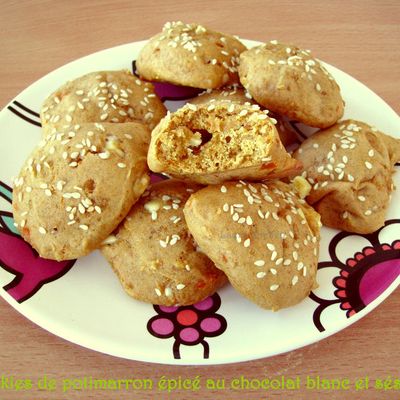 Cookies de potimarron épicé au chocolat blanc et sésame