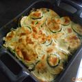 Gratin de courgettes et tetragone au chèvre frais et vin blanc