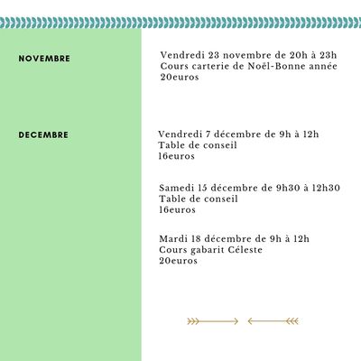 Le planning des prochains rdv créatifs AZZA en Haute-Savoie