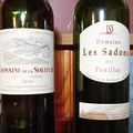 Pessac-Léognan : Domaine de La Solitude rouge 2019, Pauillac : Domaine Les Sadons 2015