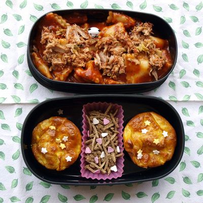 Raviolis et muffins aux pommes